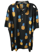Chubbies Polo Mens XXL Shirt Golf Stretch Black Pineapple Print Short Sl... - $34.65