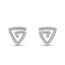 14K Yellow Gold Plated Cubic Zirconia New Fashion Mini Stud Earrings For Women's - £34.24 GBP
