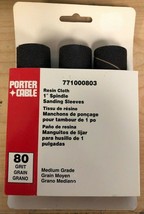 Porter Cable 1&#39;&#39; x 4.5&#39;&#39; 80 Grit Spindle Resin Cloth Sanding Sleeve (3 pk) - £6.74 GBP