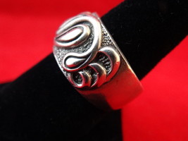 Vintage Sterling Silver Paisley Design Ring, Sz 7.5, 13g - $55.00