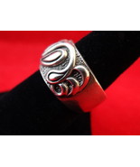 Vintage Sterling Silver Paisley Design Ring, Sz 7.5, 13g - £43.86 GBP