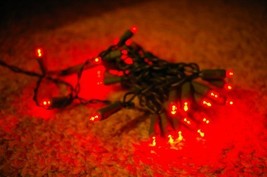 30 Red LED Lights Green Wire Party Christmas - £11.79 GBP