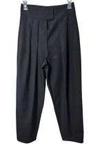 NWOT Ronny Kobo Darine Pleated Tailored Pants Black High Waist SZ M  - £81.50 GBP