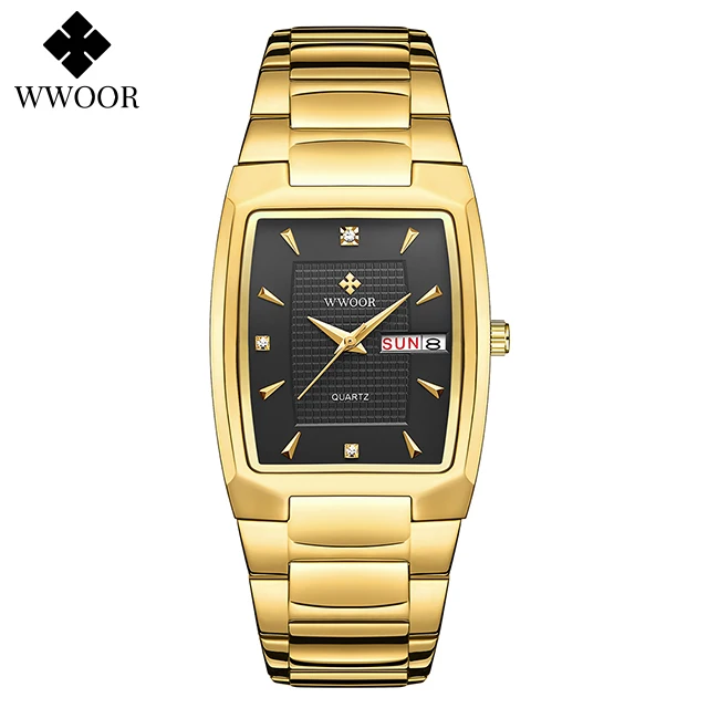 Fashion Men Watch  Luxury  Square Watches For Men stainless steel Waterproof Qua - £25.54 GBP