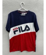 Fila Mens T-Shirt Size Medium Colorblock Logo Short Sleeve - $9.46