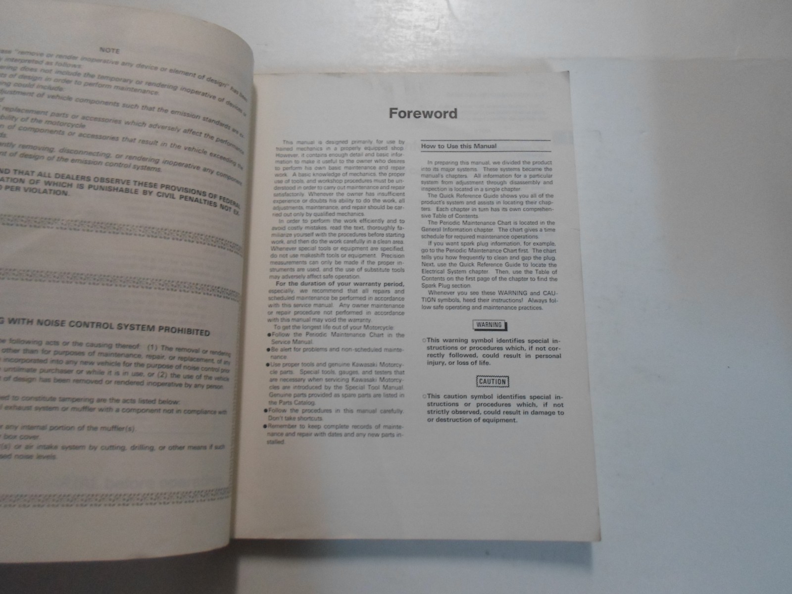 1989 1990 Kawasaki Tengai Moto Servizio Manuale Danneggiato Vetrata Fabbrica OEM Item image 4