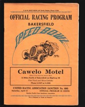 Bakersfield Speedway Auto Race Program8/12/1947-midget racers-Vukovich-Wimpy ... - £118.26 GBP