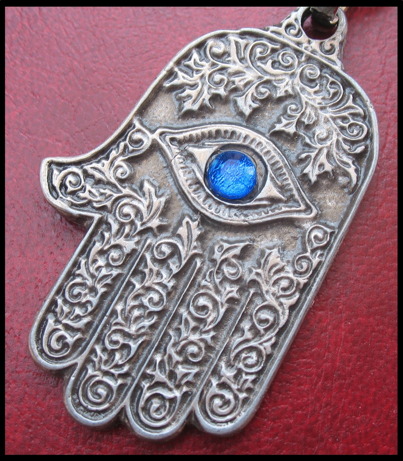 Primary image for Asymetric hamsa keychain blessing from Israel with evil eye protection kabbalah