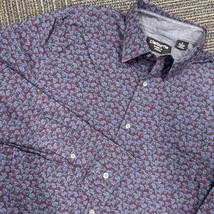 Claiborne Mens Medium Classic Fit Stretch Elephant Print Button Down Shirt - $22.88