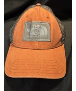 The North Face Orange Trucker Hat Snapback Mesh Back Logo Patch Cap Adju... - $27.37 CAD