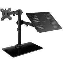 VIVO Free Standing Single Computer Monitor and Laptop Combo Desk Stand w... - £102.25 GBP