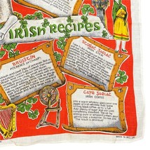 Vintage Irish Linen Irish Recipes Tea Towel St. Patricks Day Kitchy Vintage - £9.55 GBP