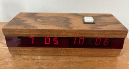 Vintage 70s 80s Accu-Time Legaltime Real Wood Digital Counter Alarm Clock Corded - £479.60 GBP