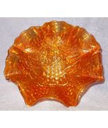  Grape and Vine Ruffled Scalloped Marigold Carnival Glass Bowl Imperial ... - $24.95