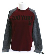Zoo York Signature Maroon &amp; Gray Long Sleeve Thermal Crew Shirt Men&#39;s NWT - £29.40 GBP