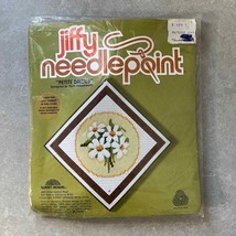 Vintage Jiffy Needlepoint Petite Daisies Kit #5240 5&quot;x5&quot; NIP - £13.14 GBP