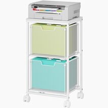 Compact 2-Drawer Rolling File Cart: Modern Utility for Organized Workspaces - $96.97