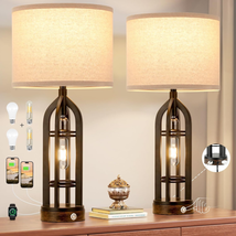Table Lamp for Living Room - Lamps Set of 2 with USB C+A &amp; Outlet, 3-Way Dimmabl - $169.28