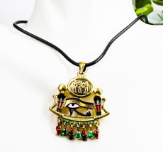 Ebros Egyptian Beautiful Eye of Horus With Dual Cobra Necklace Pendant W... - $24.62 CAD