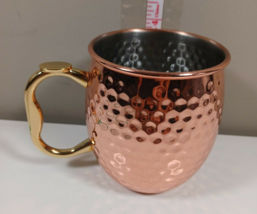 Oggi Copper Moscow Mule Brass Handle Metal Cup Mug - £11.92 GBP