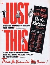 1951 On the Riviera ORIGINAL Vintage 9x12 Industry Ad Gene Tierney Danny Kaye - £23.32 GBP