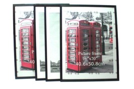 Black Plastic 16x20 Picture Frames, Set of 4, Matted to Display 11x14 Pictures - $31.18