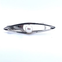 Mikimoto Estate Akoya Pearl Men Tie Clip Silver 7 mm M330 - £117.91 GBP