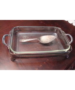 GORHAM SILVERPLATE SERVER WARMING Pyrex GLASS INSERT holder silverplate ... - $143.64 CAD