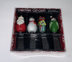 Christmas Cut-Outs 4 Resin Handle Spreaders Santa, Snowman, Presents, Penguin - £8.64 GBP