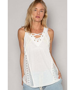 POL Lace Up Crochet Lace Tank - $79.27 CAD