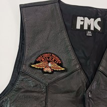 FMC Gulf Coast Thunder Beloxi Men's Black Snap Leather Biker Vest Pocket Size 44 image 4