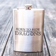 8oz Born To Ride Dragons Flask L1 - £17.33 GBP