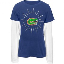 Ncaa Florida Gators Girl&#39;s Juniors 14 Blue Blinged Long Sleeve Shirt New - £11.78 GBP