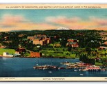 University of Washington Birds Eye View Seattle WA Linen Postcard W20 - £2.29 GBP