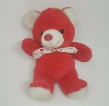 10&quot; VINTAGE SUPERIOR TOY &amp; NOVELTY RED WHITE TEDDY BEAR STUFFED ANIMAL P... - £29.50 GBP