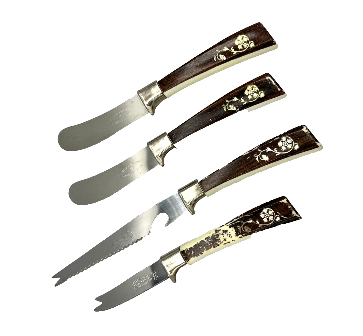 Regent Stainless Steel Cheese Knife Set Sheffield England 4 Piece Set AS IS  - £8.17 GBP