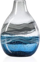 Handblown Swirl Glass Bulb Vase By Torre And Tagus Andrea For Living Room - £97.95 GBP