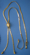 Vintage Signed GOLDETTE LARIAT NECKLACE with a Faux CAMEO SLIDE - 32 inc... - £47.96 GBP