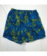 Vintage Fast Breakers Swim Trunks Shorts Mens L Blue Green Abstract Mesh... - £16.92 GBP