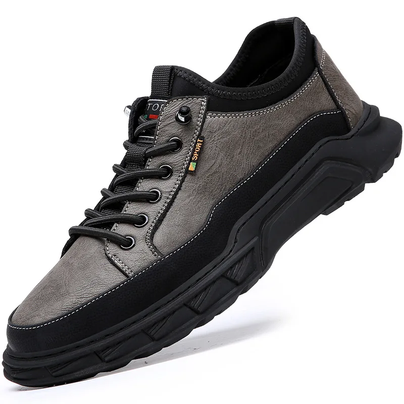 Genuine Leather Men&#39;s Shoes Sports Casual Shoes Breathable No Slip Sneak... - £78.12 GBP