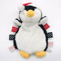 Taggies Lovey Penguin Security Blanket Santa Hat Security Soother Crinkle Flat - $9.99