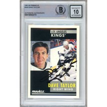 Dave Taylor Los Angeles Kings Signed 1991-92 Pinnacle #249 BGS Gem Auto 10 Slab - £62.90 GBP