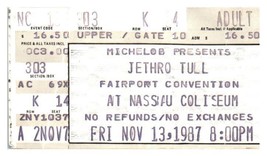 Jethro Tull Concert Ticket Stub November 13 1987 Uniondale New York - £31.68 GBP