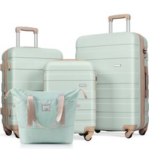 Expandable Luggage Set: 4-Piece ABS Spinner Suitcase - £153.07 GBP