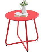 Round Metal Side Table Furniture End Accent Outdoor Coffee Garden Patio ... - £47.45 GBP