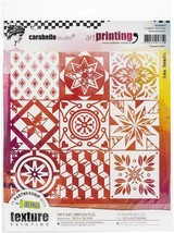 Carabelle Studios Art Printing Rubber Texture Stamp Square Cement Tiles ... - £31.38 GBP