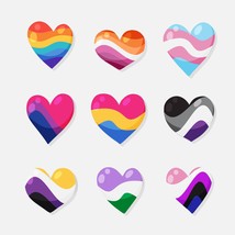 Hand Drawn LGBTQ+ Heart Svg Bundle Lesbian Gay Bi Trans Queer Open Heart Silhoue - £1.55 GBP
