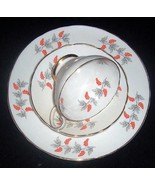 Vintage Crown Staffordshire TRIO Fine Bone China Cup &amp; Saucer Dessert Set - £9.59 GBP