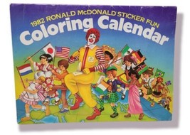 Unused 1982 Ronald McDonald Sticker Fun Calendar Coloring Book - world map - £8.13 GBP