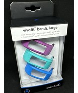 GARMIN Vivofit Replacement bands - 3 Pack (Purple, Teal, Blue) - Large NEW - $5.93